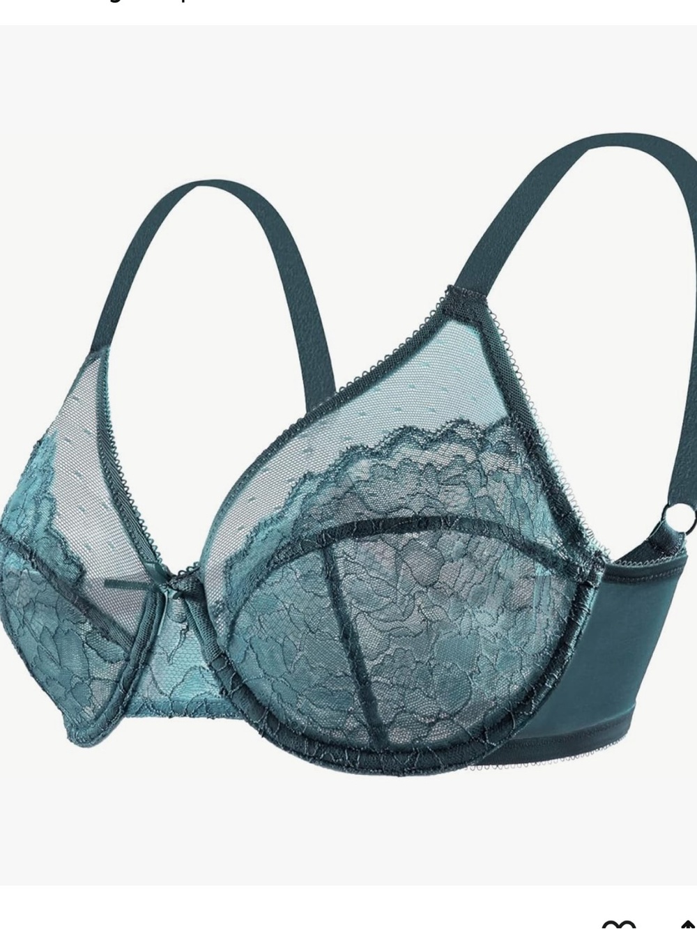 HSIA Lace Underwire Minimizer Bra, Blue Green, Size 38DDD